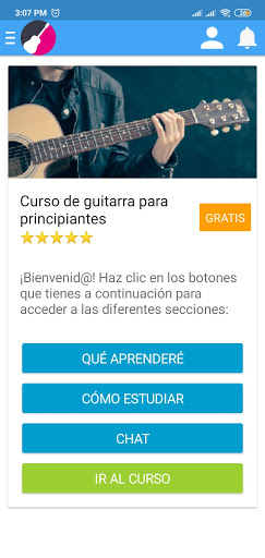 Android application Curso de guitarra para novatos screenshort