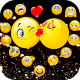 Black Crazy Emoji Glitter Theme icon