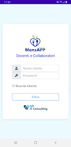 MensApp Docenti Screen 2