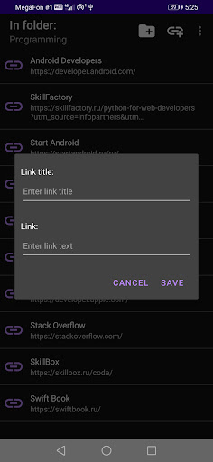 Screenshot of Link Organizer