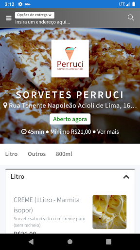 Android application Sorvetes Perruci screenshort