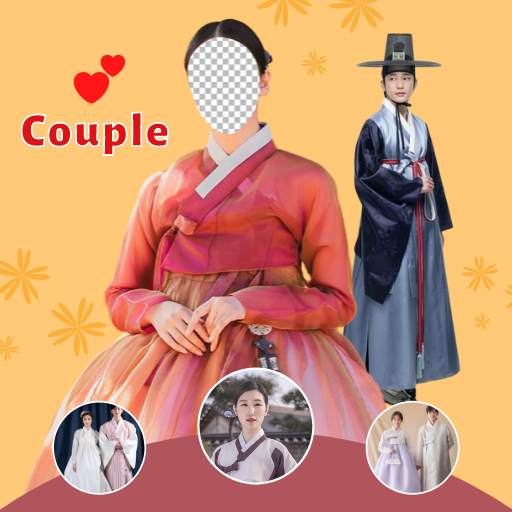 Korean Hanbok Couple Montage logo