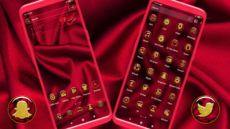 Red Silk Launcher Theme - 2.3 - (Android)