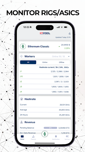 K1Pool: Crypto Mining Pool Screenshot 2 - AppWisp.com