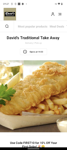 Android application David's Traditional Take Away screenshort