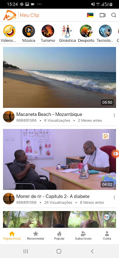 Android application MeuClip screenshort
