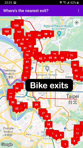 Android application Taipei Riverside Bike Exits screenshort