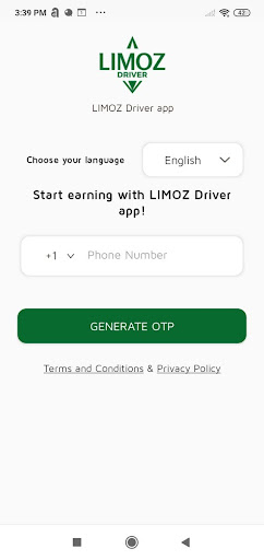 Limoz Driver Screen 2