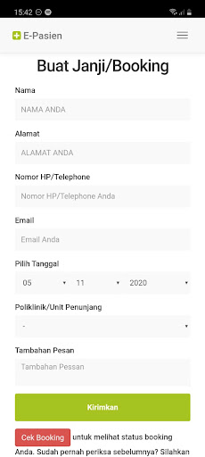 E-Pasien RSUD Sulbar Screen 2