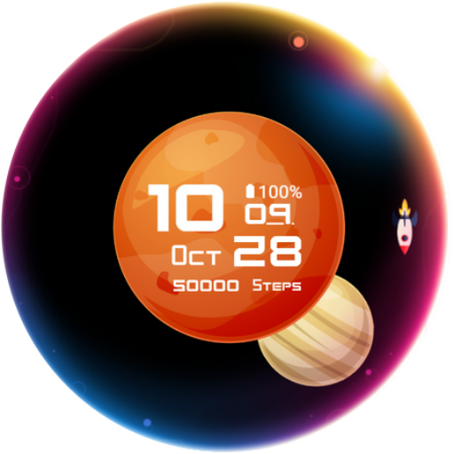 Mars Space Animated Watch Face Logo