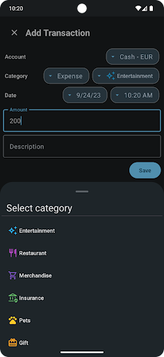 Expense Manager Screen 3