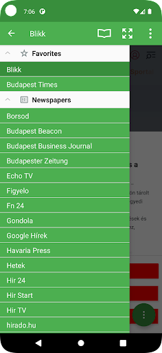 Android application Magyarországi Újságok - hírek screenshort