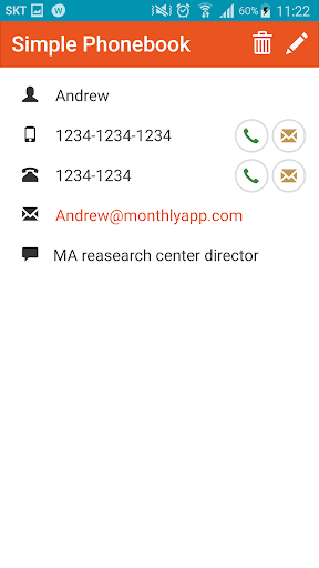Simple phonebook-private,secon Screen 2
