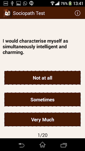 Sociopath Test Screen 2