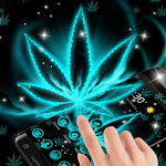 Cover Image of Baixar Blue Neon Sparkling Weed Theme 1.1.6 APK