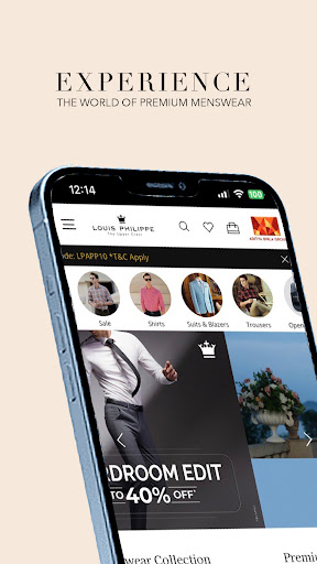 Android application Louis Philippe Shopping App screenshort