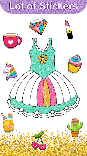 Screenshot of Glitter Coloring Book: Dresses