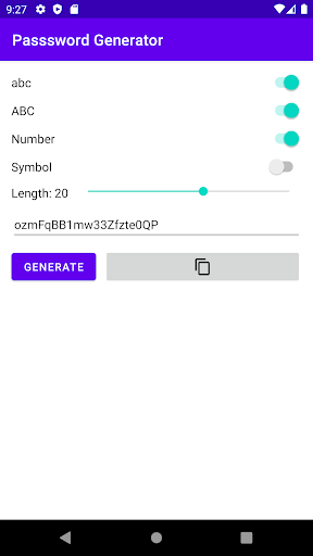 Password Generator Screen 3