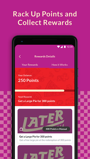 Android application LATER PIZZA screenshort
