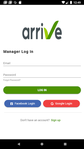 Android application Arrive Station Admin screenshort