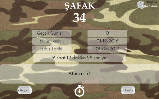 Android application Şafak Haritası screenshort