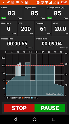 Android application PowerPeaks screenshort