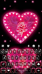 Pink Heart Black Keyboard Background
