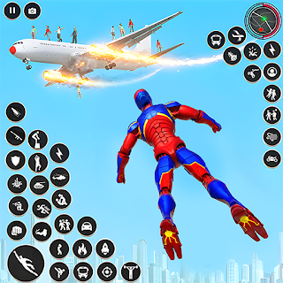 Flying Robot Hero Rescue Game