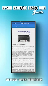 Epson EcoTank L3250 Wifi Guide
