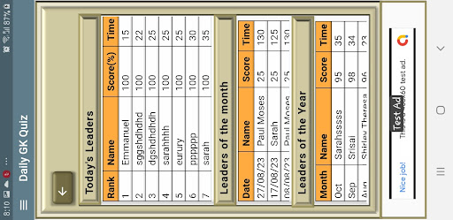 Daily GK Quiz Screen 3