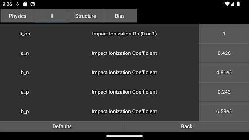 TCAD app Screen 3