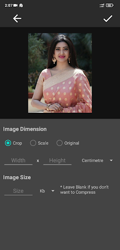 Android application Photo Size Editor screenshort