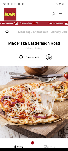 Android application Max Pizza screenshort