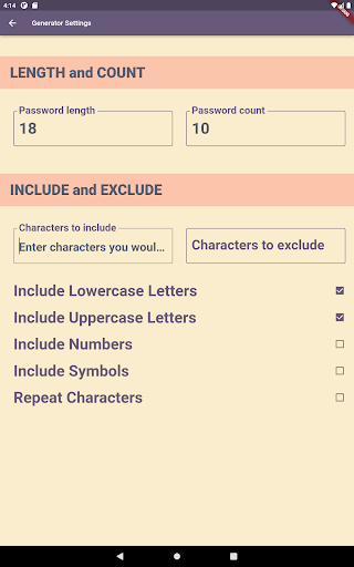 Screenshot of Secure Password Generator