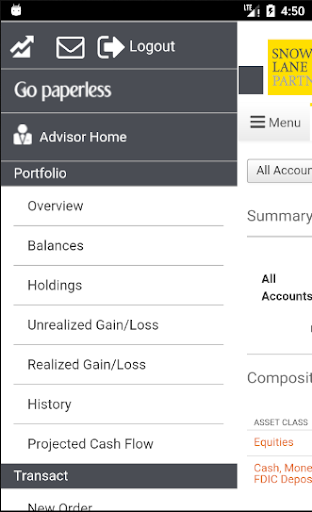 Android application Snowden Lane Partners Mobile screenshort