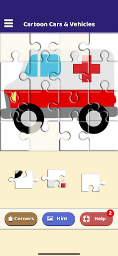 Cartoon Cars & Vehicles Puzzle Screen 2