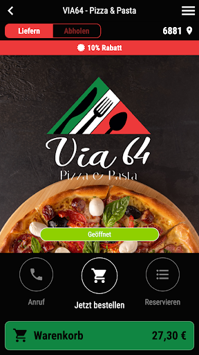 Android application VIA64 - Pizza & Pasta screenshort