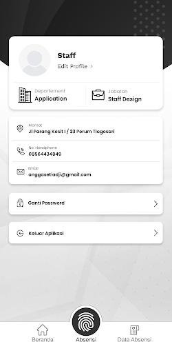 Android application Absensi Zed Corp screenshort