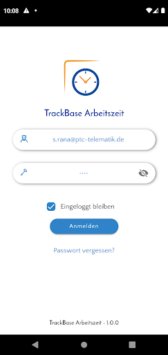 Android application TrackBase Arbeitszeit (mobil) screenshort