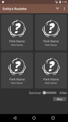 Android application Entity's Roulette screenshort