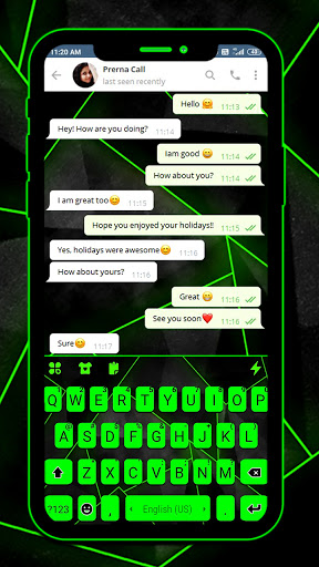 Android application Neon Green SMS Theme screenshort