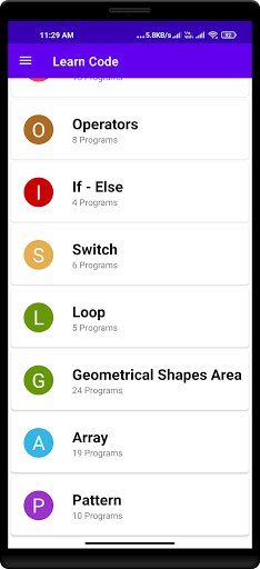 Learn Code (Learn C programmin Screen 2