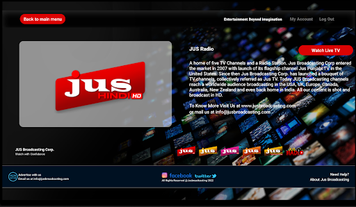 JUS Android TV Screen 3