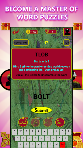 Celebrities: Unscramble Word Screen 3
