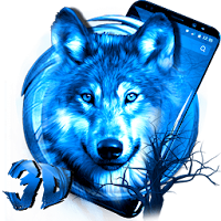 3D Ice Wolf Theme