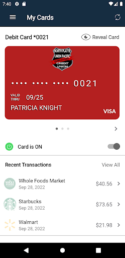 Android application North Platte UPECU Card Wallet screenshort
