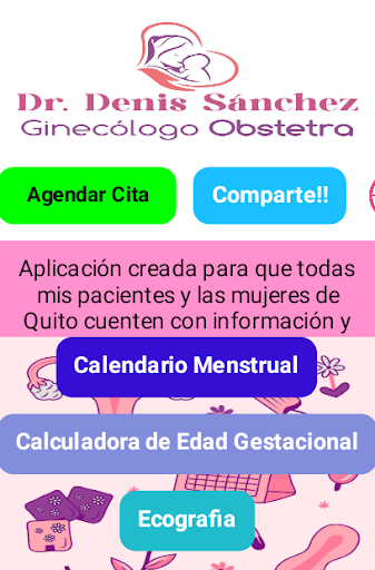 Android application Mi Ginecólogo screenshort