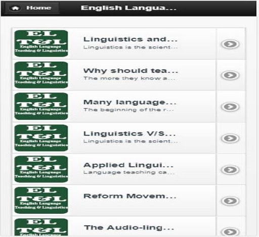 Android application English Language Teaching screenshort