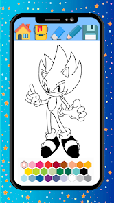 Shadow Sonic para colorir – Se divertindo com crianças