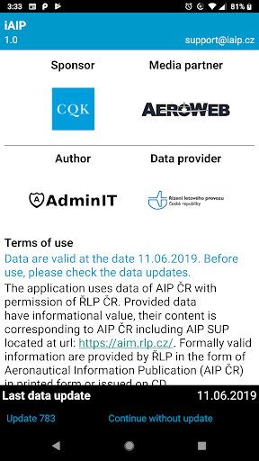 Android application iAIP CZ screenshort